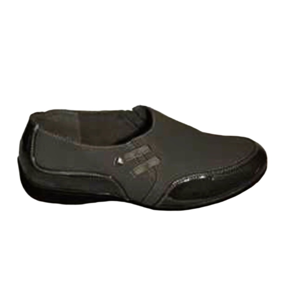 Angel Steps Black Women's Microsuede & Patent Leather Loafers Size 10